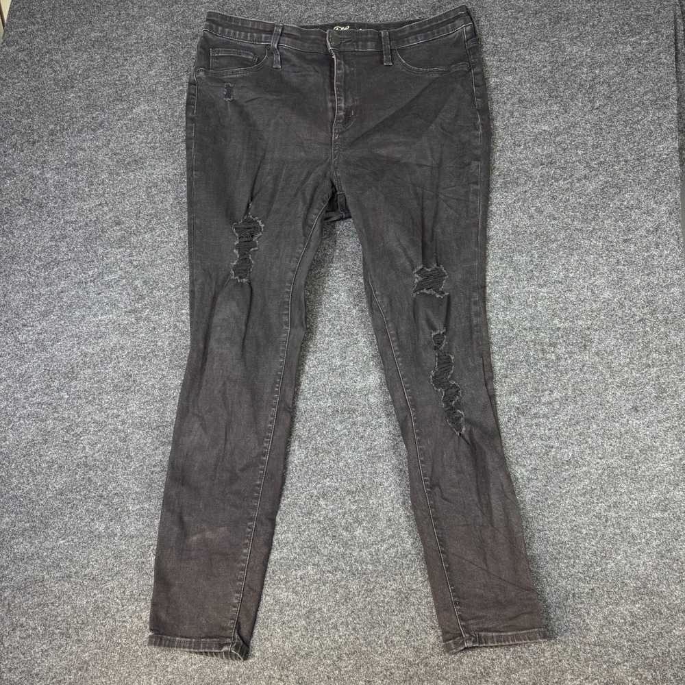 Universal Thread High Rise Jegging Jeans Womens 16/33R Gray Cotton Distressed